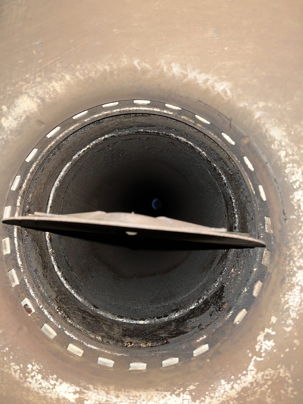Chimney flue after cleaning