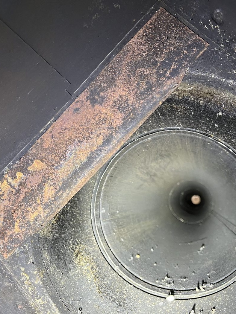 Chimney flue after cleaning