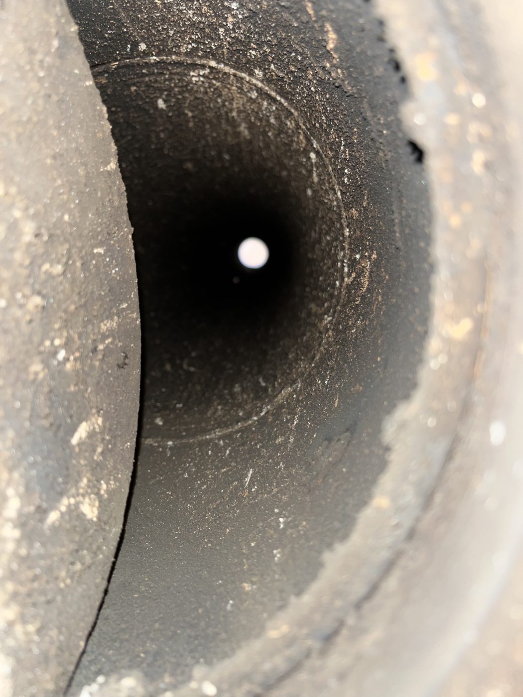 Chimney flue before cleaning