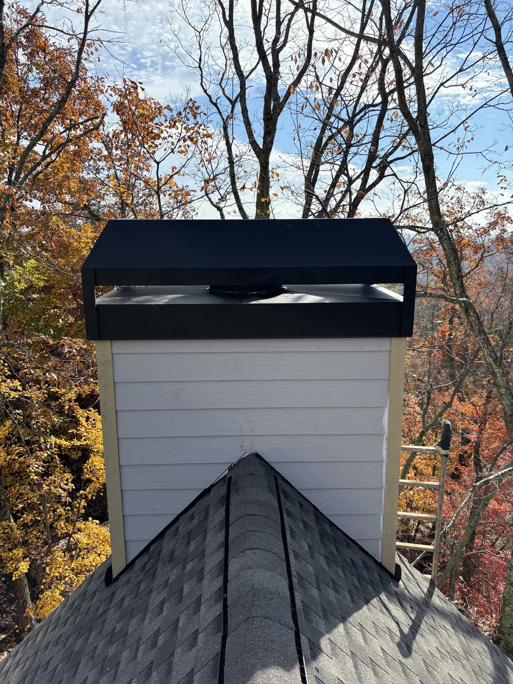 New chimney cap installation